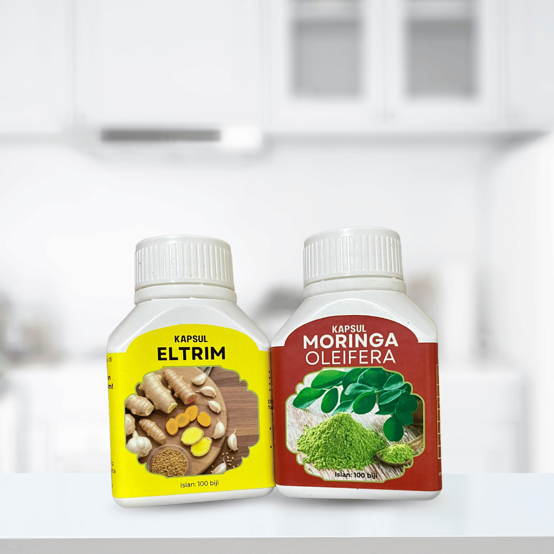 Botol Kapsul Eltrim dan Moringa bersama